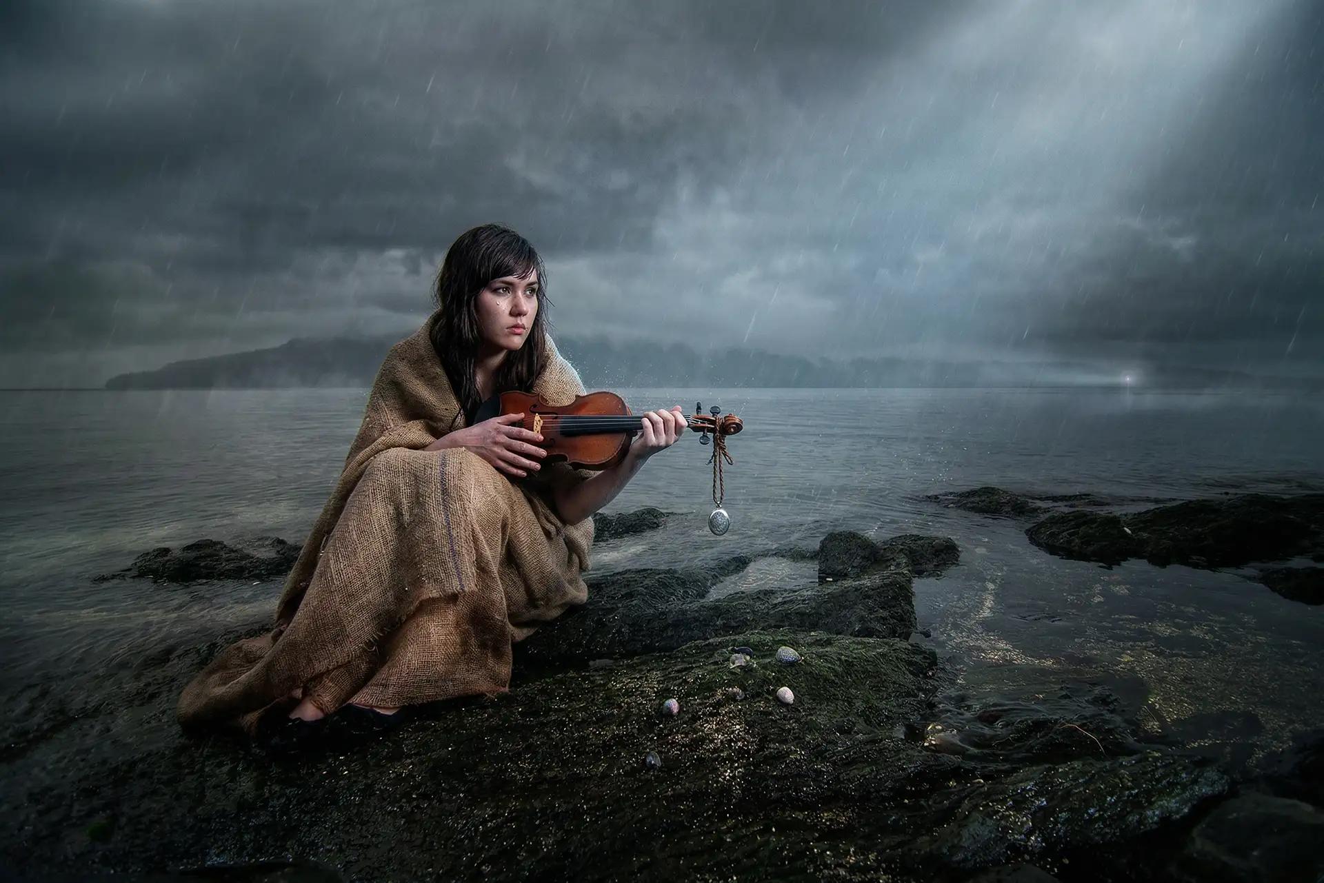 Portrait by a mood master Derek Galon, Dominica.