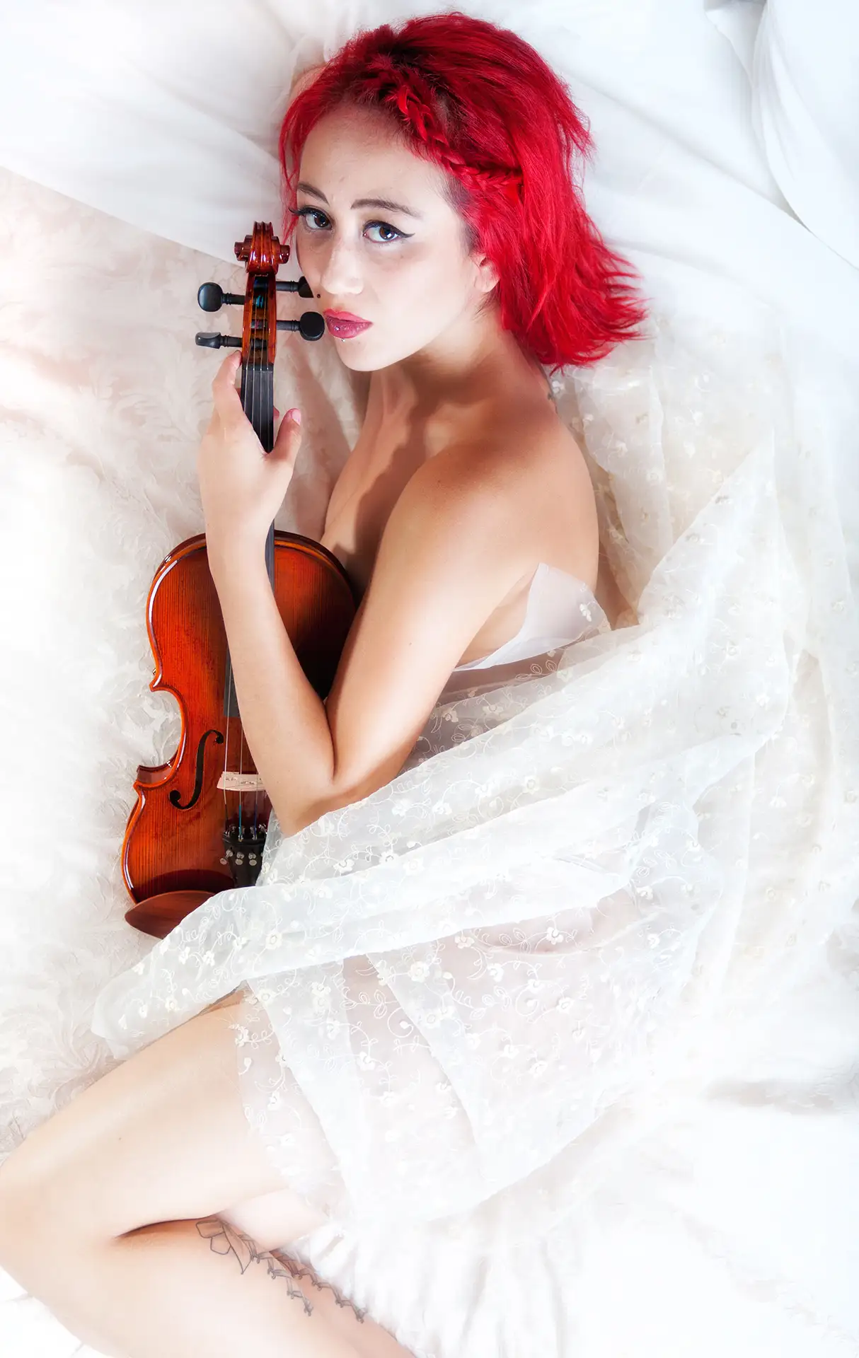 Fine boudoir implied nude portrait photo. By Derek Galon FRPS.