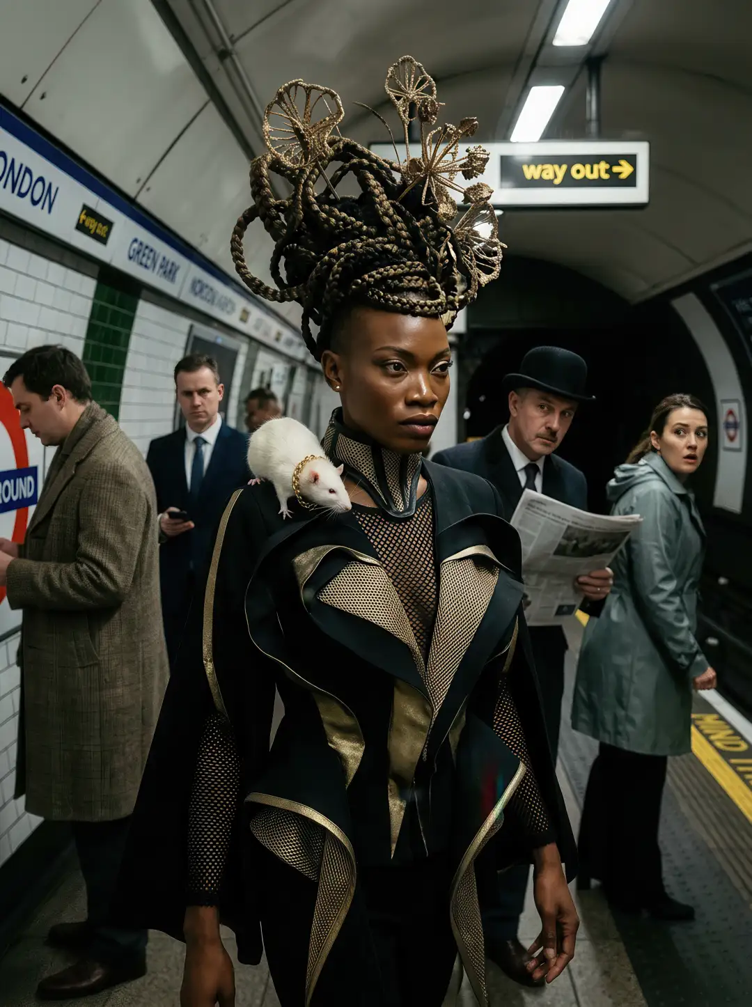 The Queen of the Night - fine portrait brought outside studio walls by Extended Reality media. Derek Galon FRPS, dominica, W.I.